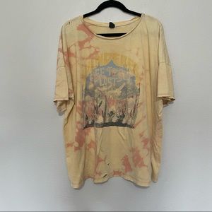 Wild fable customer bleach dyed oversized graphic tee shirt with distressing XXL